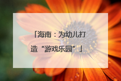 海南：为幼儿打造“游戏乐园”